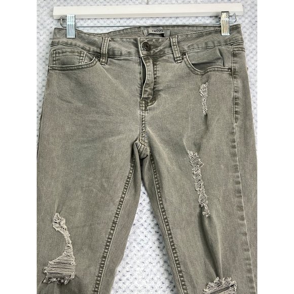 Refuse Tan Distressed Low Rise Jeans Size 4 Womens - Picture 2 of 14